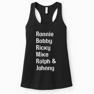 Ronnie Bobby Ricky Mike Ralph And Johnny Retro Vintage Womens Tank Top