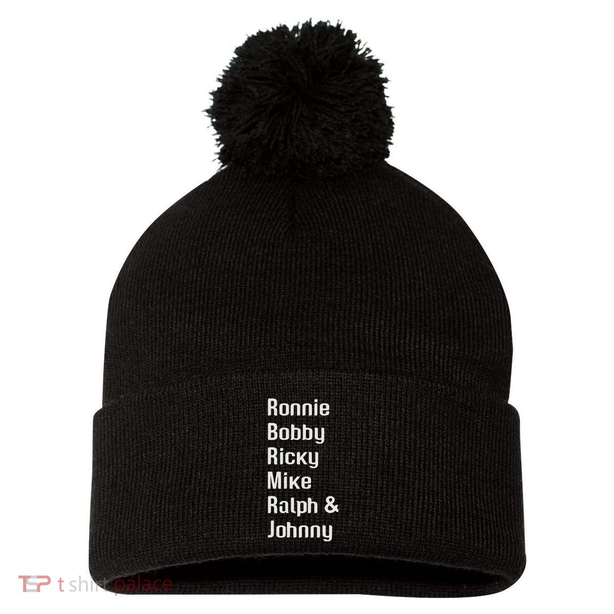 Ronnie Bobby Ricky Mike Ralph And Johnny Retro Vintage Pom Pom 12in Knit Beanie