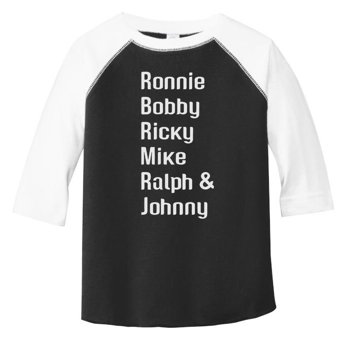 Ronnie Bobby Ricky Mike Ralph And Johnny Retro Vintage Toddler Fine Jersey T-Shirt