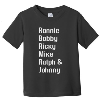 Ronnie Bobby Ricky Mike Ralph And Johnny Retro Vintage Toddler T-Shirt