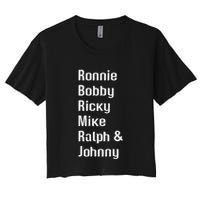 Ronnie Bobby Ricky Mike Ralph And Johnny Retro Vintage Crop Top