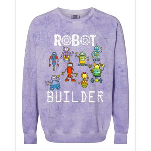 Robot Builder Robotics Engineer Funny Robot Engineering Colorblast Crewneck Sweatshirt