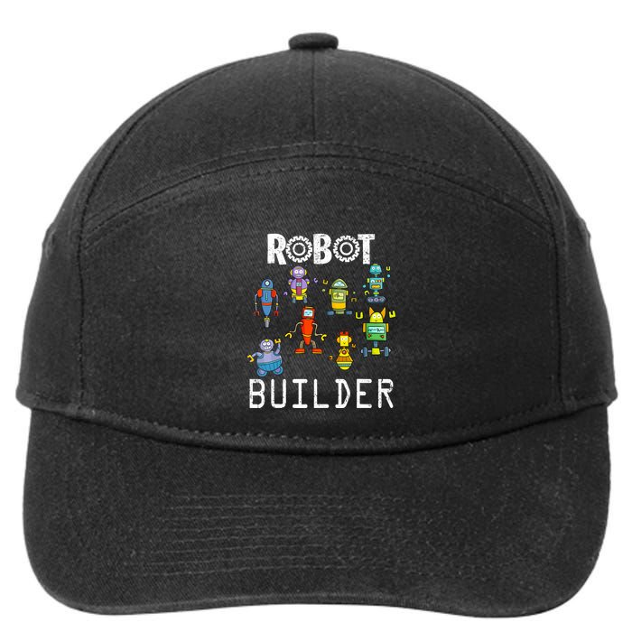 Robot Builder Robotics Engineer Funny Robot Engineering 7-Panel Snapback Hat
