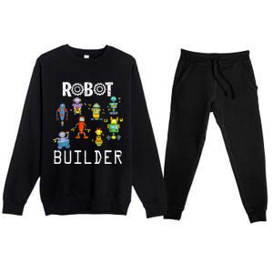 Robot Builder Robotics Engineer Funny Robot Engineering Premium Crewneck Sweatsuit Set