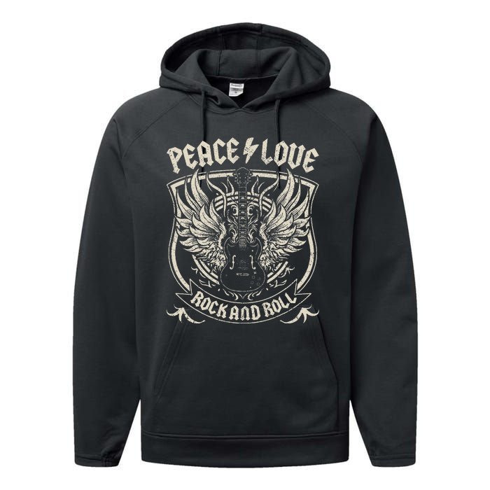 Rock Band Rock Concert Peace Love Rock And Roll Costume Rock Performance Fleece Hoodie