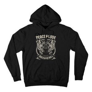 Rock Band Rock Concert Peace Love Rock And Roll Costume Rock Hoodie