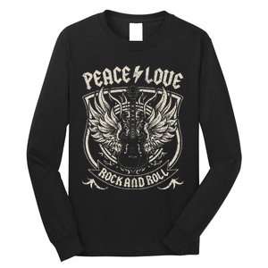 Rock Band Rock Concert Peace Love Rock And Roll Costume Rock Long Sleeve Shirt