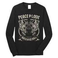 Rock Band Rock Concert Peace Love Rock And Roll Costume Rock Long Sleeve Shirt