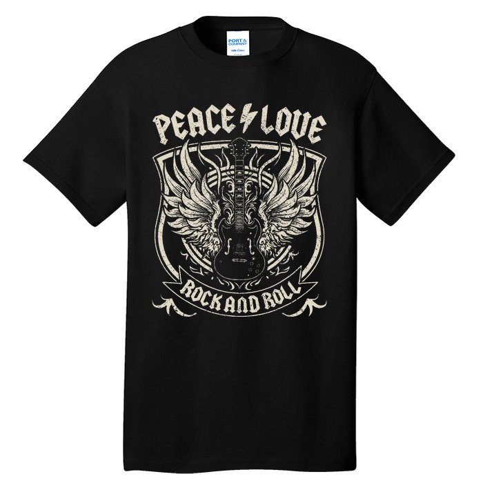 Rock Band Rock Concert Peace Love Rock And Roll Costume Rock Tall T-Shirt