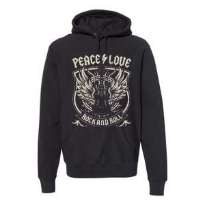 Rock Band Rock Concert Peace Love Rock And Roll Costume Rock Premium Hoodie