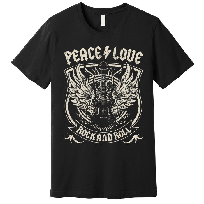 Rock Band Rock Concert Peace Love Rock And Roll Costume Rock Premium T-Shirt