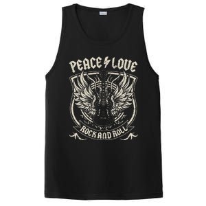 Rock Band Rock Concert Peace Love Rock And Roll Costume Rock PosiCharge Competitor Tank