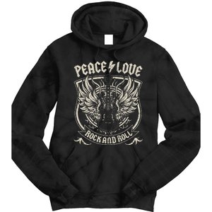 Rock Band Rock Concert Peace Love Rock And Roll Costume Rock Tie Dye Hoodie