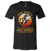 Rodeo Bull Riding Vintage Cowboy Country Ranch Bull Rider V-Neck T-Shirt