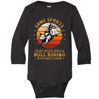 Rodeo Bull Riding Vintage Cowboy Country Ranch Bull Rider Baby Long Sleeve Bodysuit