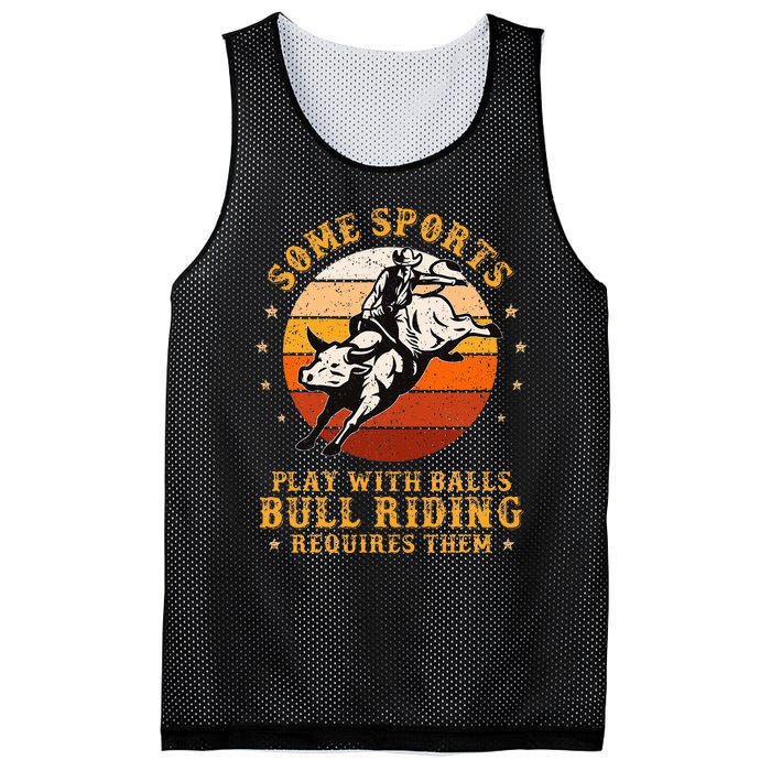 Rodeo Bull Riding Vintage Cowboy Country Ranch Bull Rider Mesh Reversible Basketball Jersey Tank