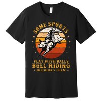 Rodeo Bull Riding Vintage Cowboy Country Ranch Bull Rider Premium T-Shirt