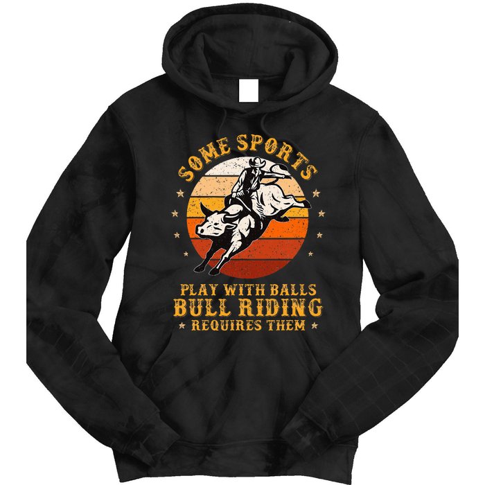 Rodeo Bull Riding Vintage Cowboy Country Ranch Bull Rider Tie Dye Hoodie