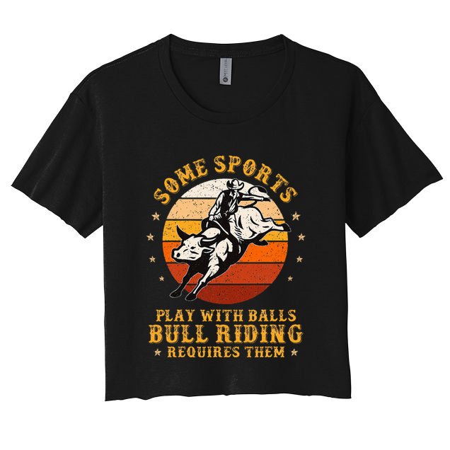 Rodeo Bull Riding Vintage Cowboy Country Ranch Bull Rider Crop Top