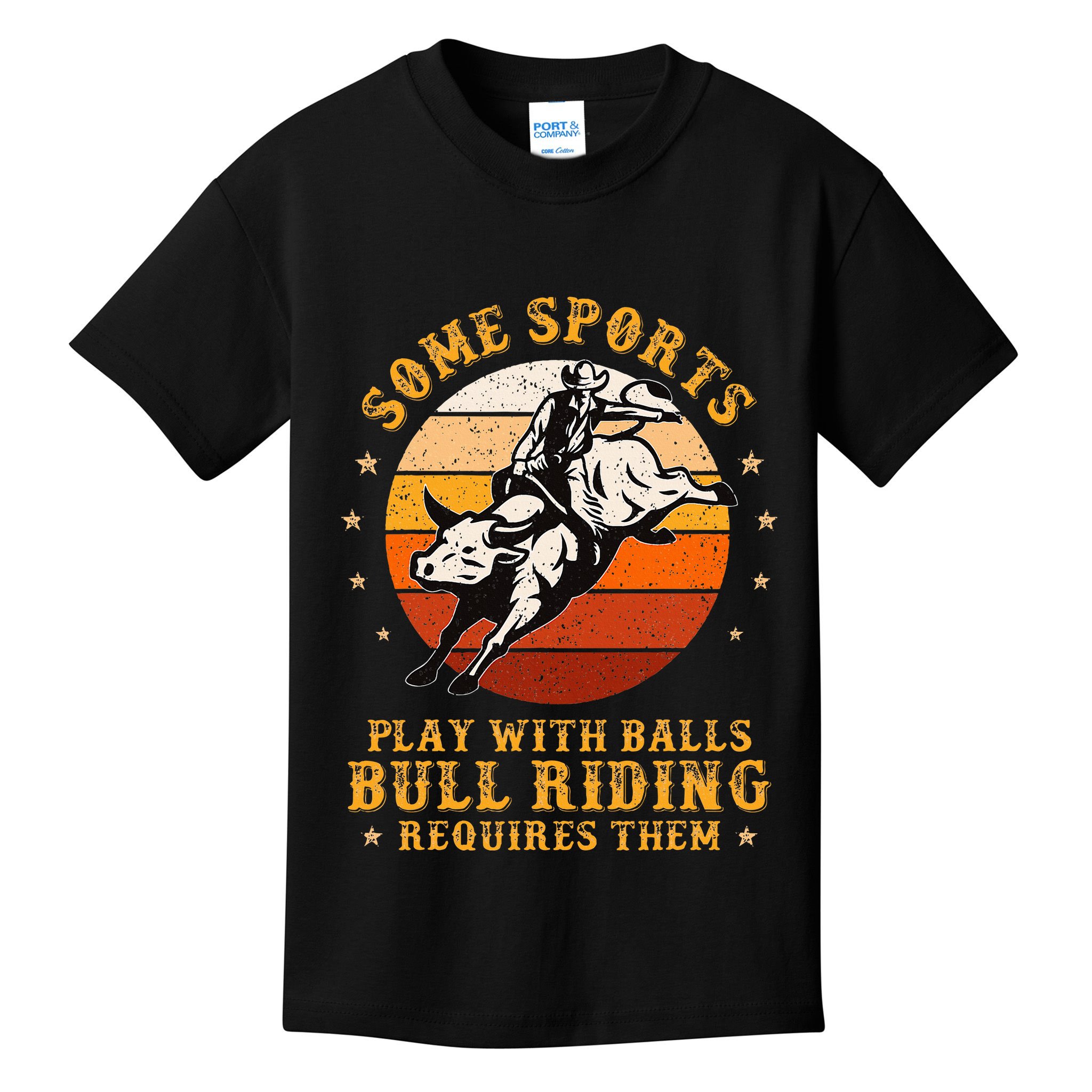 Rodeo Bull Riding Vintage Cowboy Country Ranch Bull Rider Kids T-Shirt