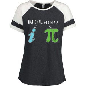 Real Be Rational Funny Math Meme Math Nerd Pi Day Gift Enza Ladies Jersey Colorblock Tee