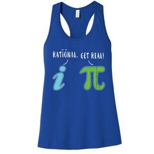 Real Be Rational Funny Math Meme Math Nerd Pi Day Gift Women's Racerback Tank