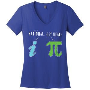 Real Be Rational Funny Math Meme Math Nerd Pi Day Gift Women's V-Neck T-Shirt