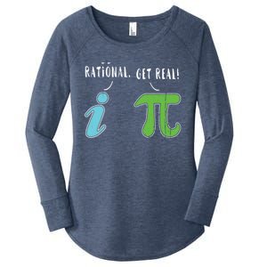 Real Be Rational Funny Math Meme Math Nerd Pi Day Gift Women's Perfect Tri Tunic Long Sleeve Shirt