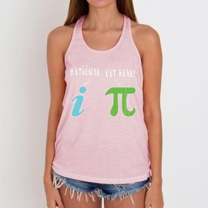 Real Be Rational Funny Math Meme Math Nerd Pi Day Gift Women's Knotted Racerback Tank