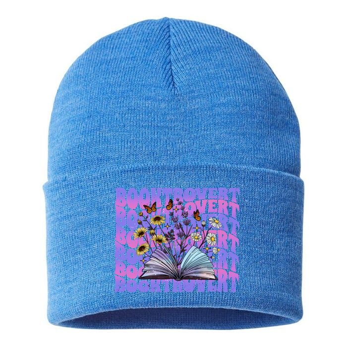 Reading Booktrovert Repeat Funny Bookish Reader Introvert Gift Sustainable Knit Beanie