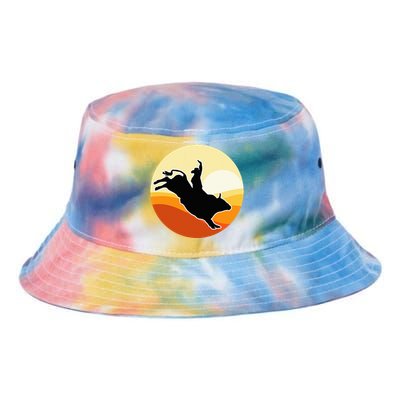 Retro Bull Riding Design Cow Bull Riding Tie Dye Newport Bucket Hat