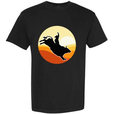 Retro Bull Riding Design Cow Bull Riding Garment-Dyed Heavyweight T-Shirt