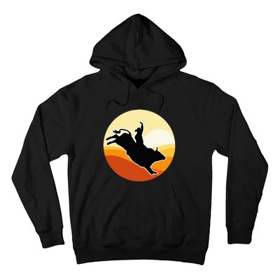 Retro Bull Riding Design Cow Bull Riding Hoodie