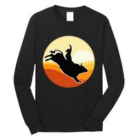 Retro Bull Riding Design Cow Bull Riding Long Sleeve Shirt