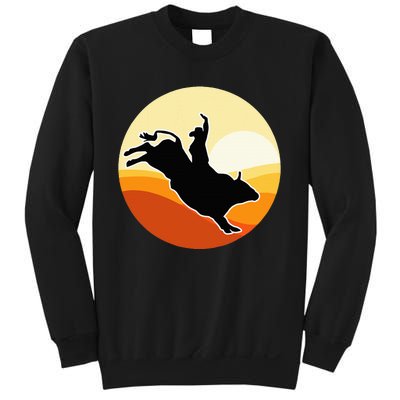 Retro Bull Riding Design Cow Bull Riding Sweatshirt