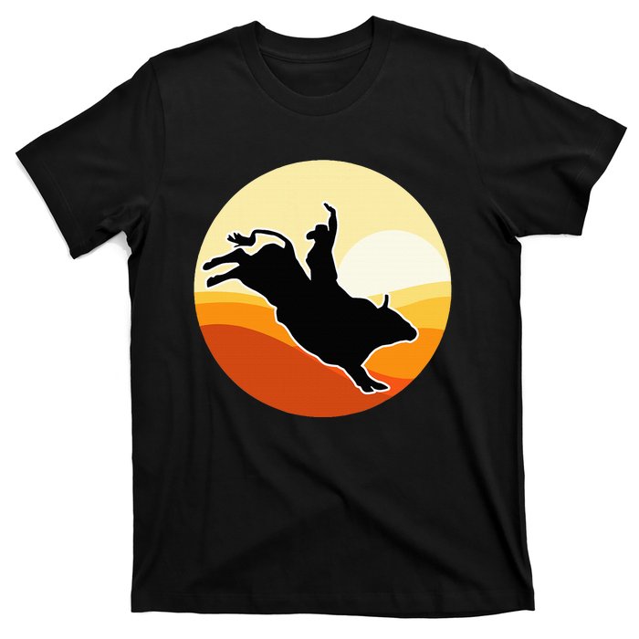 Retro Bull Riding Design Cow Bull Riding T-Shirt