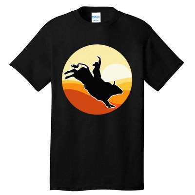 Retro Bull Riding Design Cow Bull Riding Tall T-Shirt