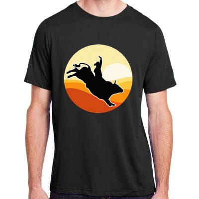 Retro Bull Riding Design Cow Bull Riding Adult ChromaSoft Performance T-Shirt