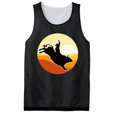 Retro Bull Riding Design Cow Bull Riding Mesh Reversible Basketball Jersey Tank