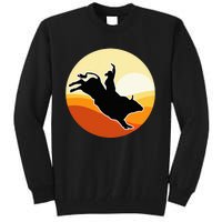 Retro Bull Riding Design Cow Bull Riding Tall Sweatshirt