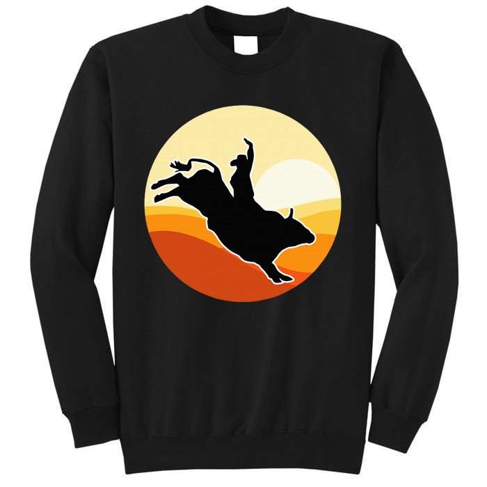 Retro Bull Riding Design Cow Bull Riding Tall Sweatshirt