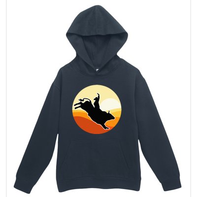 Retro Bull Riding Design Cow Bull Riding Urban Pullover Hoodie