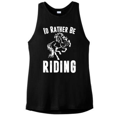 Rather Be Riding Horses Equestrian Horseback Rider Mom Cool Gift Ladies PosiCharge Tri-Blend Wicking Tank