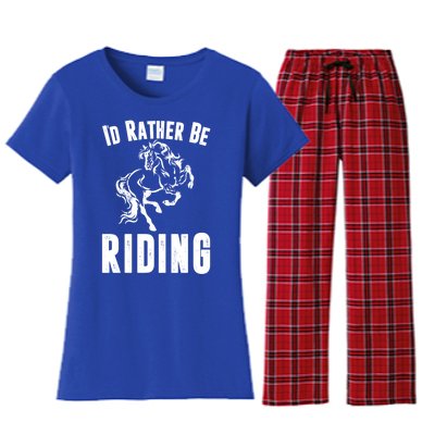 Rather Be Riding Horses Equestrian Horseback Rider Mom Cool Gift Women's Flannel Pajama Set