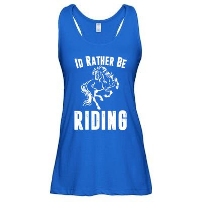 Rather Be Riding Horses Equestrian Horseback Rider Mom Cool Gift Ladies Essential Flowy Tank