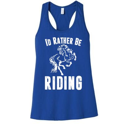 Rather Be Riding Horses Equestrian Horseback Rider Mom Cool Gift Women's Racerback Tank