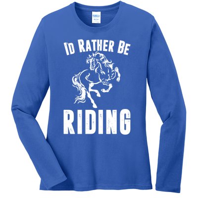 Rather Be Riding Horses Equestrian Horseback Rider Mom Cool Gift Ladies Long Sleeve Shirt