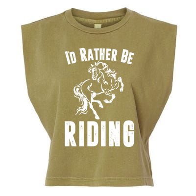 Rather Be Riding Horses Equestrian Horseback Rider Mom Cool Gift Garment-Dyed Women's Muscle Tee