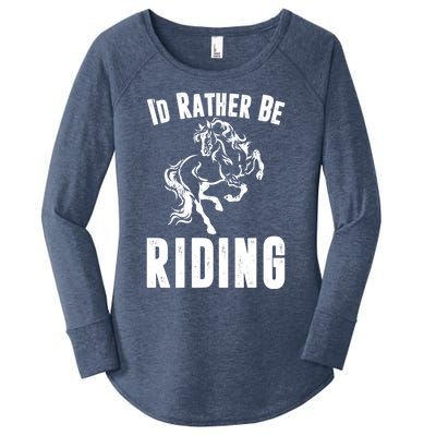 Rather Be Riding Horses Equestrian Horseback Rider Mom Cool Gift Women's Perfect Tri Tunic Long Sleeve Shirt