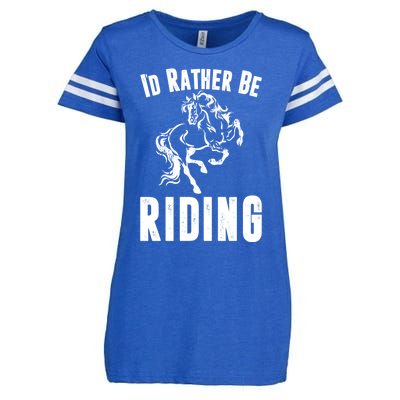 Rather Be Riding Horses Equestrian Horseback Rider Mom Cool Gift Enza Ladies Jersey Football T-Shirt